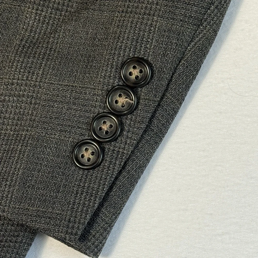 Austin Reed Blazer Sport Coat Mens 44L Gray Check‎ Wool